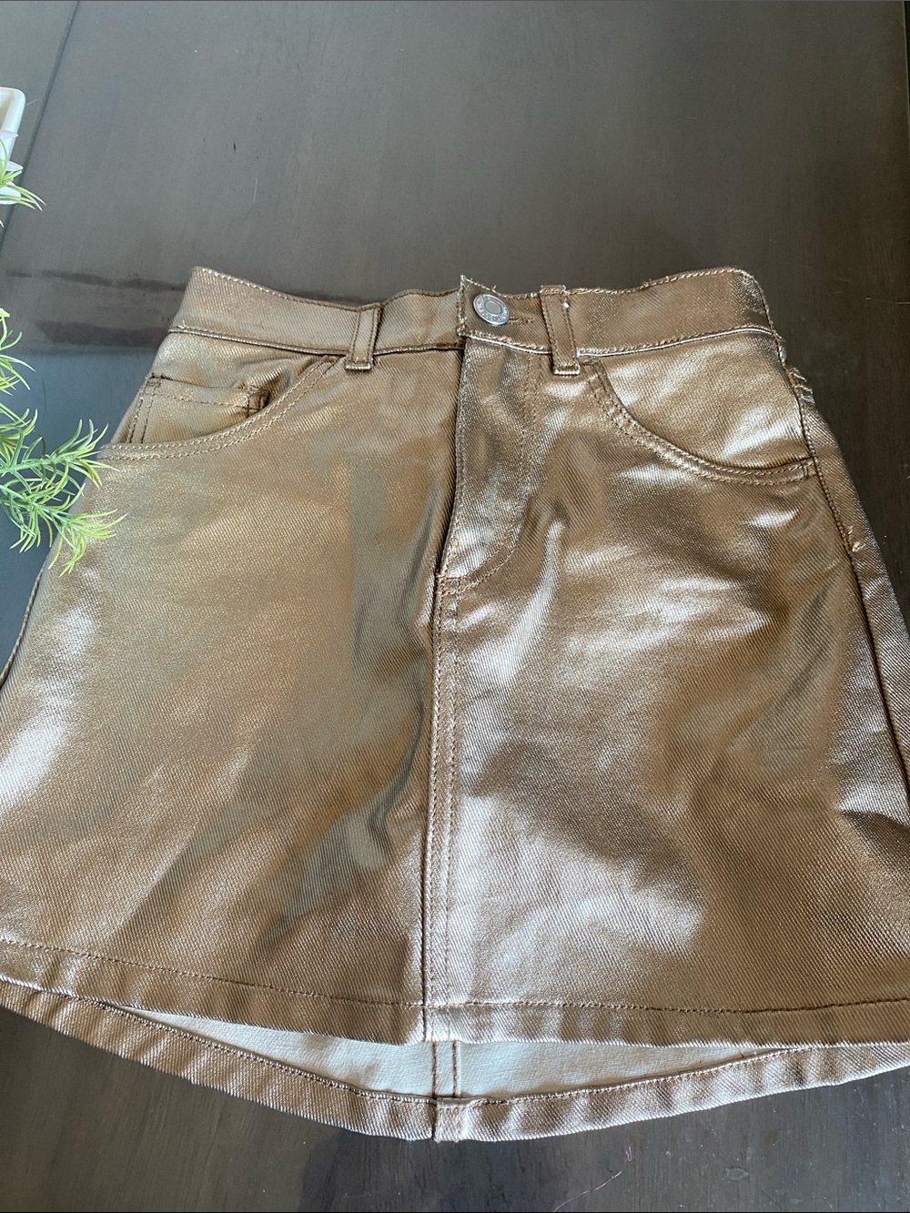 H&M Shimmer Gold Skirt Girl Clothes